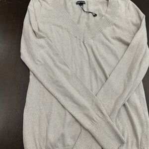 Express Silver V-Neck Sweater
